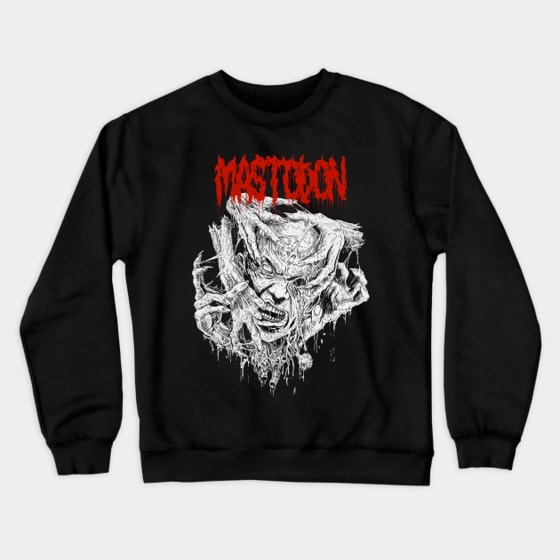 Creeping Skull Mastodon Crewneck Sweatshirt by Mutearah